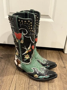 OLD GRINGO DOUBLE D RANCH WOMEN'S MIDNIGHT COWBOY 13" BOOT 7.5 - Picture 1 of 10