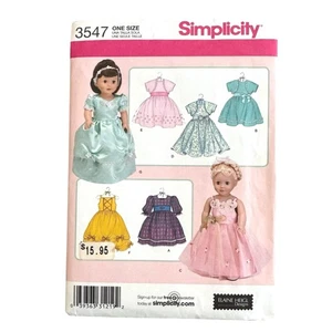 Simplicity Sewing Pattern 3547 Doll Clothes For 18” Doll Various Styles Uncut - Picture 1 of 4