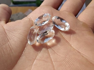Natural Crystal Quartz Long Oval Faceted Cut 6x12mm to 12x24mm Loose Gemstone - Picture 1 of 4