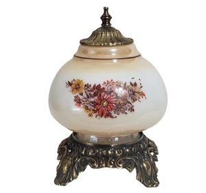 Vintage Accurate Casting Hurricane Lamp Buffet Parlor Night Light Tan 10" Tall - Picture 1 of 8