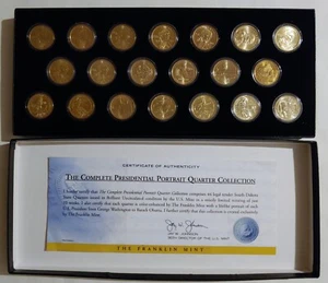 FRANKLIN MINT THE COMPLETE PRESIDENTIAL Portrait Quarter COLLECTION - 44 coins - Picture 1 of 10