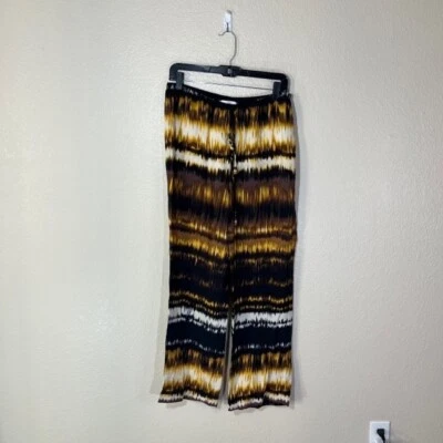 Joseph Ribkoff Pants Womens 8 Brown Black Beachy Wide Leg Lightweight - Image 1 of 4