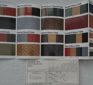 Vauxhall Opel Colours & Trims Brochure 1981 with model combination chart - Picture 1 of 3