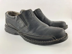 CLARKS Black Leather Slip On Dress Loafer Shoe Men's Size 11.5M  78537 - Picture 1 of 12