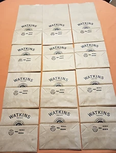 Set 12 Vintage J.R. Watkins braune Papiertüten UNBENUTZT Größe: 10 Zoll hoch und 5 W 3D - Bild 1 von 8