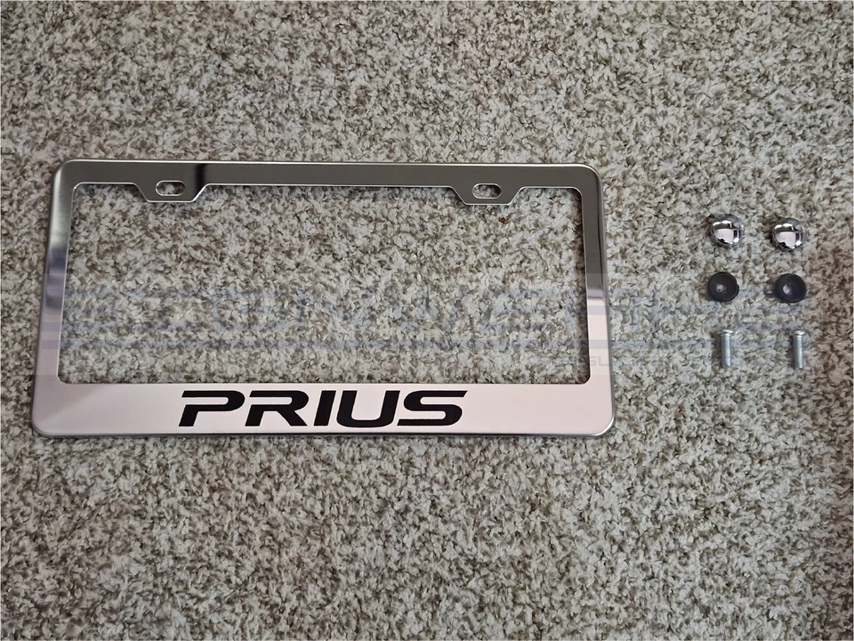 Prius Chrome Stainless Steel US/Canada License Plate Frame Foto 1 de 1