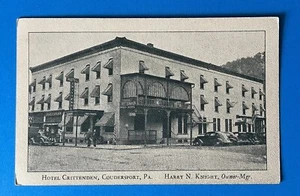 Postal vintage de Crittenden Hotel Coudersport Pennsylvania - Imagen 1 de 2