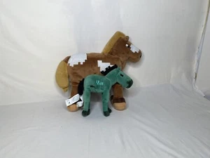Paar: Minecraft Zombie Fohlen Pferd und braunes Pferd Plüschtiere - Bild 1 von 5
