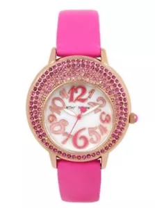 Reloj para mujer Betsey Johnson BJ00664-02 con correa rosa cristales media luna - Imagen 1 de 1