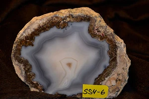 SS4-6 SINGLE STONE BRAZIL GEODE MIX GREYS DECORATION PAPERWEIGHT - Picture 1 of 4