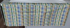 Calico Corner Blue Green Yellow Plaid Daybed Split Corner Tailored Bedskirt - Picture 1 of 8