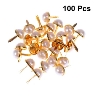 100 Stck. Perlen Brads Scrapbooking Verzierung Verschluss Brads Handwerk Weihnachtsdeko - Bild 1 von 12