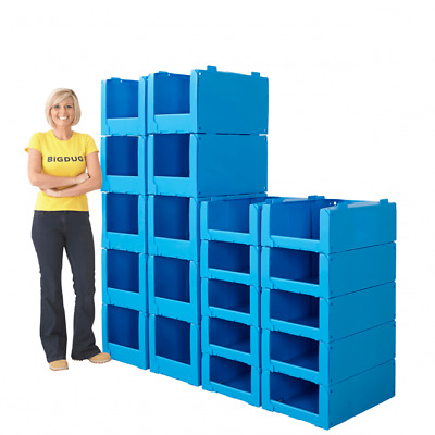 BiGDUG X20 Correx Euro Stacking Pick Bins - Warehouse Storage Boxes - Stackable • 294.99£