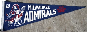 MILWAUKEE ADMIRALS IHL VINTAGE 1982-83 WEST DIVISION CHAMPIONS LOGO PENNANT! - Picture 1 of 4