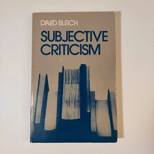 Subjective Criticism, Bleich, Professor David - Paperback - Imagen 1 de 12