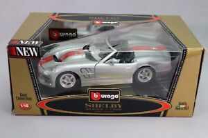 LJ394 BURAGO GOLD COLLECTION 3323 1/18 1:18 Shelby series 1 1998 silver