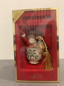 LENOX Santa & Reindeer 2003 in Holiday Tea Cup with Bell in Box - Picture 1 of 1