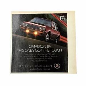 Vintage 1984 Cadillac Cimarron: This Ones Got the Touch Print Ad 5.25x5.5 in - Picture 1 of 3