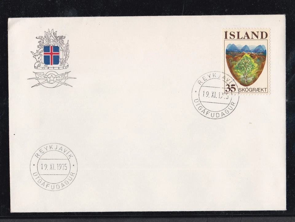 ICELAND 1975 FDC REFORESTATION TREE SAPLINGS GROWING IN BARE LANDSCAPE - Image 1 of 1