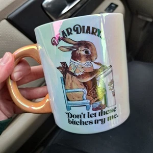 Tazza Don't Try My Profanity Bunny Rabbit XL 20 oz tazza caffè cartone animato di Spencer - Foto 1 di 5