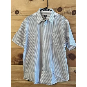Puritan Men's Button Down White/Blue Shirt. Wrinkle Free. USA. Size 17.5/SS - Picture 1 of 6