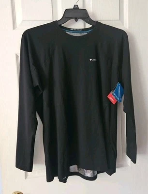 CAMISA L/S OMNI ABSORBENTE DE CALOR NEGRA ELÁSTICA PESO MEDIO COLUMBIA MUJER NUEVA CON ETIQUETAS 2X Foto 1 de 4