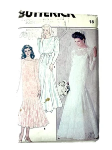 Butterick 4414 -Wedding Dress, Slip & Veil - Vintage Sewing Pattern - Sz 18 - UC - Picture 1 of 2