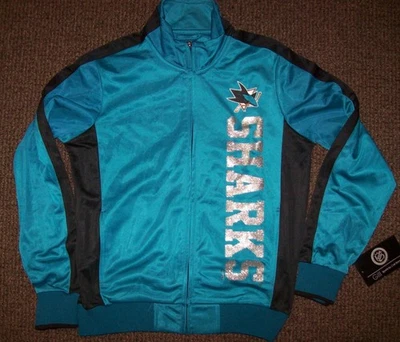 Chaqueta de Pista Mujer San Jose Sharks NHL TURQUESA con Letras PLATEADAS MEDIANA Foto 1 de 4