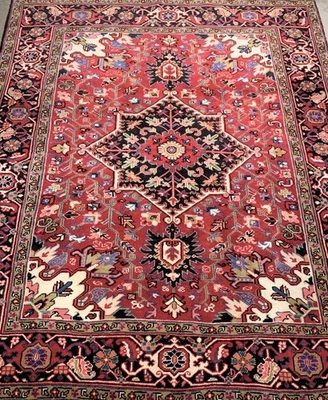 5'x6'2" Hand-Knotted Wool Geometric Herize Area Rug - Tribal Carpet - Image 1 of 4