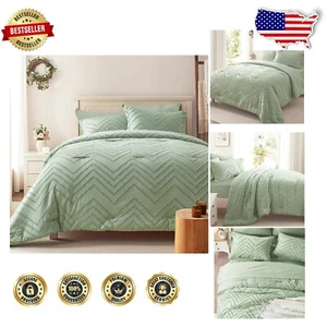 All-Season Sage Green Bedding Set, Full Size - Hypoallergenic & Washable - Picture 1 of 8