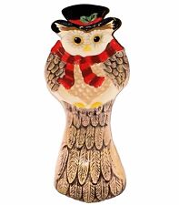 Blue Sky Christmas Winter Holiday Owl Spoonrest Spoon Rest 2016 No Damage