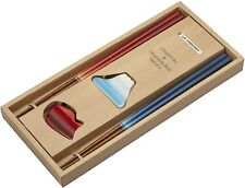 Le Creuset Square Chopstick Pair Set Cherry Red & Marine Blue From Japan F/s