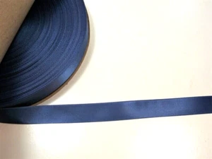 Single-Face Satin Ribbon 5/8" wide x 10 yards Barry Navy Blue Polyester Bin 4 - Picture 1 of 5