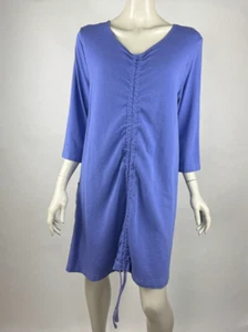 Bryn Walker Ruched Jersey Tunic Women 3/4 Sleeve Stretch V-neck Stretch Bamboo - Picture 1 of 11