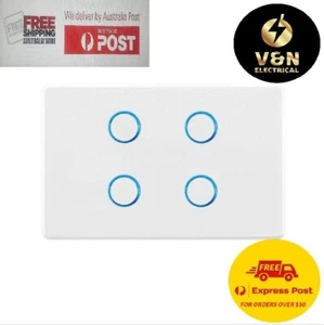 DETA White Grid Connect Smart Quad Gang Touch Light Switch - Picture 1 of 1