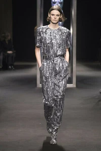 ALBERTA FERRETTI Silver Sequin Embellished Pants 38 2 or 40 4 - Picture 1 of 5