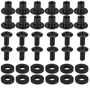 Black Chicago Screws, 12 Sets, 3/8" for DIY Kydex and Leather Gun Holsters/Clips - Picture 1 of 4