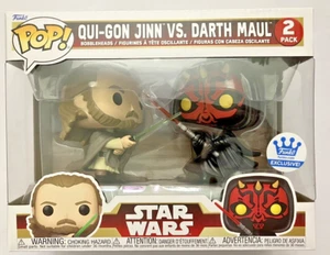 “Star Wars Phantom Menace” Qui-Gon Jonn vs Darth Maul, Funko Pop Exclusive 2pack - Picture 1 of 4