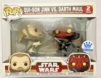 Pacote com 2 “Star Wars Phantom Menace” Qui-Gon Jonn vs Darth Maul, Funko Pop Exclusivo - Imagem 1 de 4