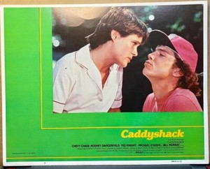 Michael O'Keefe about to kiss Sarah Holcomb CADDYSHACK org lobby card 749