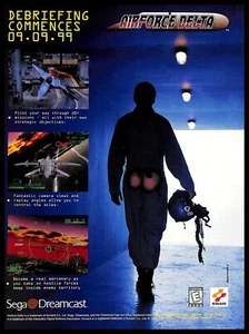 1999 Airforce Delta Retro Video Game PRINT AD Combat Flight Simulation Sega - Picture 1 of 2