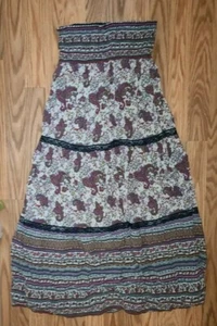 Women's purple Paisley smocked/elastic top long maxi dress size medium - Picture 1 of 3