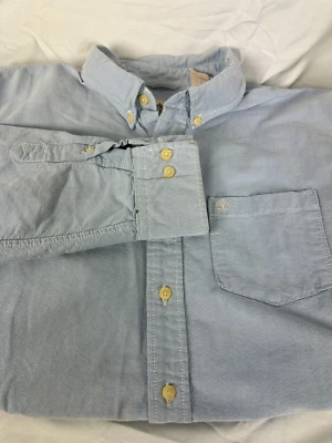 TIMBERLAND HOMBRE XL GRUESO DENIM AZUL DESVANECIDO MANGA LARGA BOTONES BOLSILLO CAMISA Foto 1 de 4