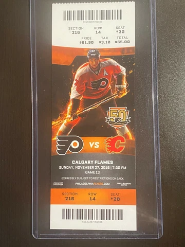 2016-17 Philadelphia Flyers NHL Official Mint Ticket Stubs - pick any game! Cover