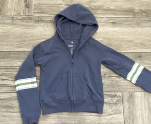 So Favorite Zip Hoodie Girls Tops Blue with accent stripe Size M 8 - Picture 1 of 3