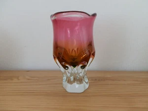Vintage Cased Art glass Bohemian Vase - Picture 1 of 3