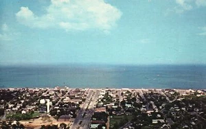 Business District Helicopter View Looking East Along Rehoboth Beach DE Postcard - Picture 1 of 2