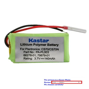 Kastar Headset Battery for CS70 CS70N Plantronics 66278-01 79879-01 PA-PL003 - Picture 1 of 6