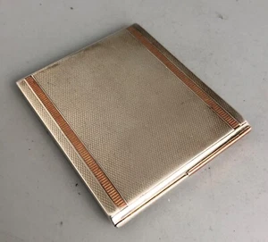 Art Deco Silver & 9ct Rose Gold Compact London 1938 FEZX - Picture 1 of 6