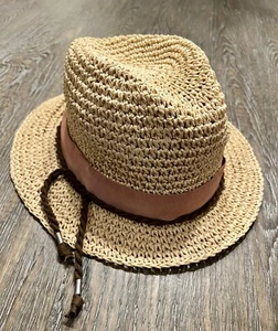 Vintage Tommy Hilfiger Straw Fedora Hat - Picture 1 of 8